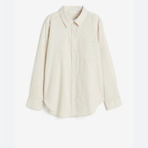H&M linen blend Cream Shirt